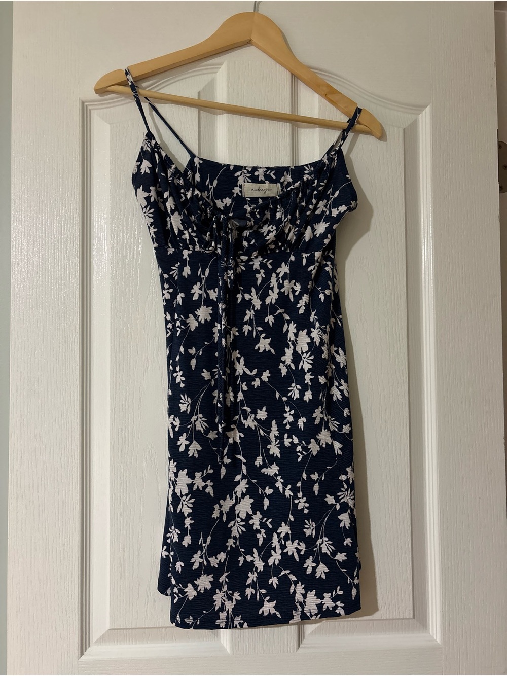 Audrey 3+1 Navy & White Floral Spaghetti Strap Cami